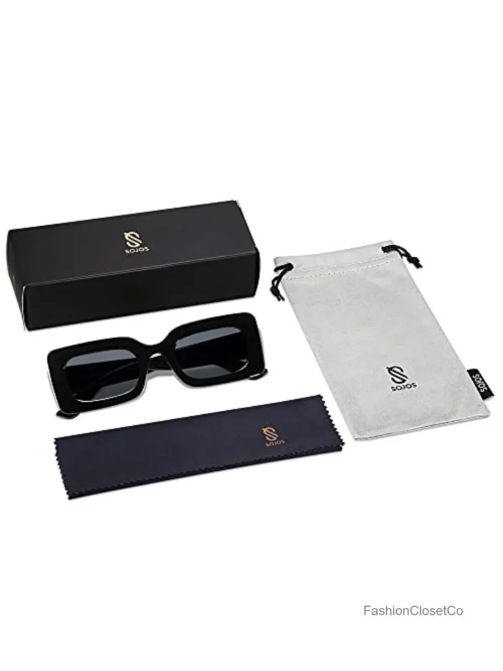 Chunky Retro Rectangle Sunglasses UV400 Unisex Driving Party